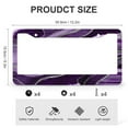 thumbnail image 3 of Purple Marble Agate Silver Glam License Plate Frame - 2 Pack Tags Frames Holder Covers, Car Decorative Tag Frames For Standard Us Canada License Plate Holder 2 Holes 12X6 Inch, 3 of 5