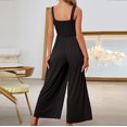 thumbnail image 4 of Monos para mujer sin mangas de talle alto de color sólido elástico busto pantalones rectos mameluco pantalones Pompotops ulkah942603, 4 of 7