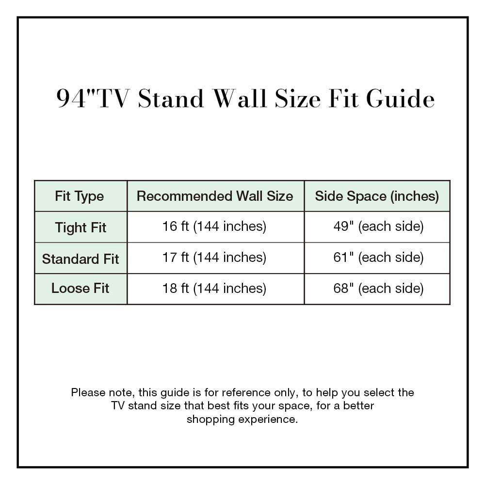 POVISON-94.49'' Mid-Century TV Stand, Modern Entertainment Center, Cabinet with Adjustable Light, Walnut, Fully-Assembled, Perfect for 85-inch TVs