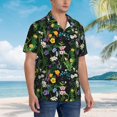 thumbnail image 3 of Honeii Chamomile Print Men’s Hawaiian Shirt,Classic Button-Down Short Sleeve Shirt, for Beach, Vacation, and Outdoor Activities,Small, 3 of 7