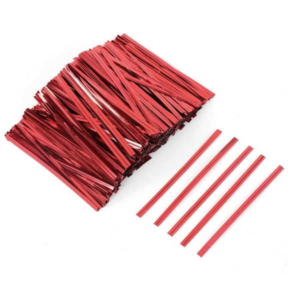 Zhuge 1000Pcs Twist Ties 4" Bread Ties Closure Tie for Tying Bread, Candy, Cookies, Gift Bags-Red