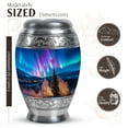 thumbnail image 2 of JAGASY Northern Lights Small Cremation Urn for Ashes Adult Male, Blue Urns for Human Ashes, Starry Sky Decorative Urns for Daughter, Mountain Memorial Keepsake Urn for Son, (3 Inch), 2 of 7