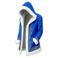 thumbnail image 4 of LINGLANG Funny Christmas Men's Long Cardigan Hoodies White Faux Fur Trim Warm Santa Claus Xmas Hooded Coat With Pocket, 4 of 4