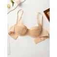 thumbnail image 5 of Deyllo Women's Balconette Push Up Bra Sexy Lace Lightly Padded Bra Underwire Demi Bras,Beige 40D, 5 of 7