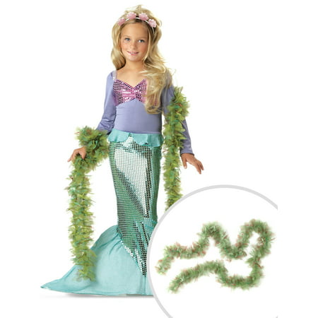 Child Little Mermaid Costume and Realistic Seaweed Boa
