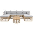 thumbnail image 2 of Glavbiku 6 Seater Outdoor Wicker Furniture Set,All-Weather Rattan Sectional Sofa for Garden,Gray, 2 of 14