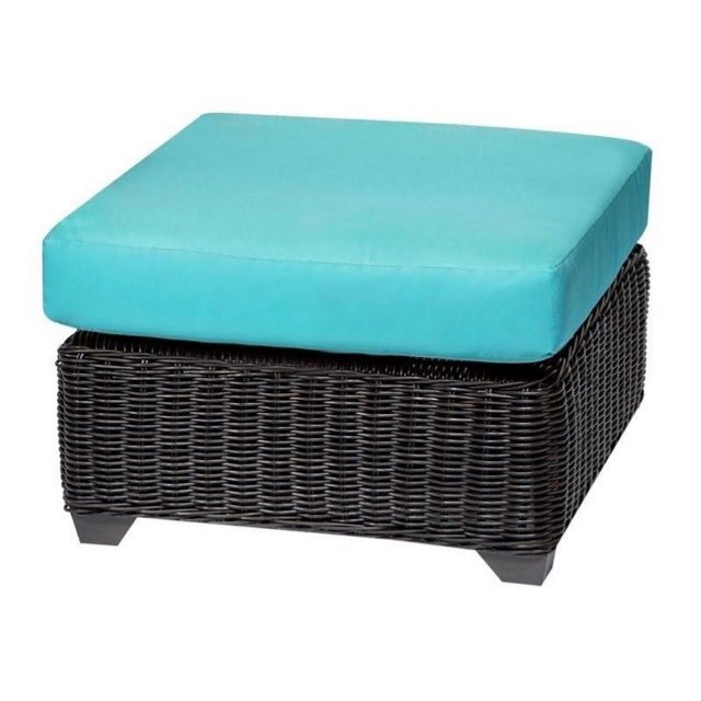 Bowery Hill Ottoman en Osier pour Patio en Aruba