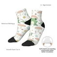thumbnail image 6 of Rateoe Frog and Mushrooms Pattern Quarter Crew Socks,Toe Seamed Ankle Socks,Cotton Cushioned Breathable Athletic Crew Sports Socks, 6 of 7