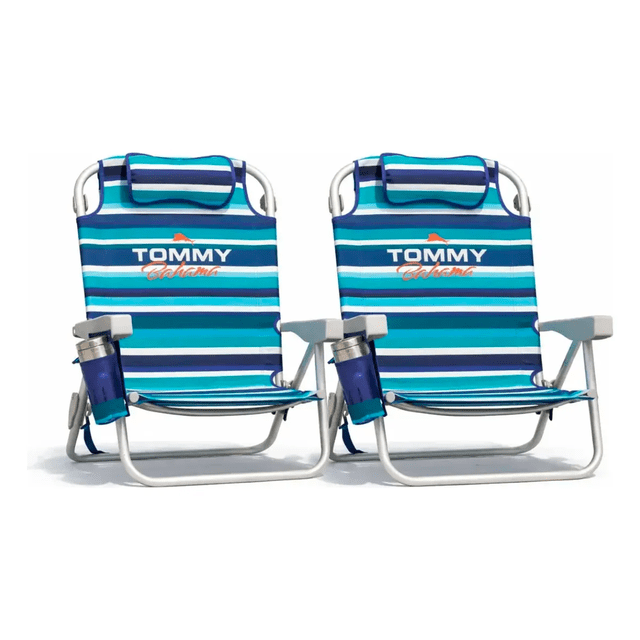 silla camastro de playa portatil tommy Bahama 2 PIEZAS RAYA