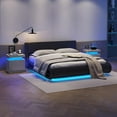 thumbnail image 5 of Aukfa Modern LED Nightstand Bedside Table End Side with 2 Drawers for Bedroom,Gray Gold, 5 of 6