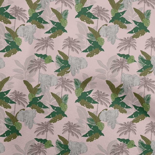 oneOone Rayon Dusty Pink Fabric Tropical Fabric For Sewing Printed Craft Fabric By The Yard 56 Inch Wide