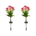thumbnail image 2 of 2 Pack Solar-Powered LED Floral Floor Lamps, 24in Weatherproof Outdoor/Indoor Decor with 600mAh Battery & Solar Panel for Garden, Patio, Christmas Party, Holiday Decoration, 2 of 6