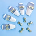 thumbnail image 3 of opvise 10Pcs Nail Ornament Shiny Surface Sparkling Bright Color Rhinestone Rust-proof Decorative Alloy Metal Bow-Knot Nail Ornament Manicure Designs Nail Supplies, 3 of 8