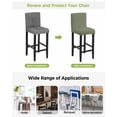 thumbnail image 3 of Green Solid Color Bar Stool Covers Set of 6, Aesthetics Contemporary Luxury Stretch Washable Bar Chair Covers with Backs, Removable Pub Counter Height Chair Cover for Kitchen Dining Room Cafe, 3 of 7