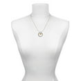 thumbnail image 3 of Delight Jewelry Acrylic 5/16" Goldtone Heart Silver-tone You Mean the World to Me Ring Necklace, 18", 3 of 4