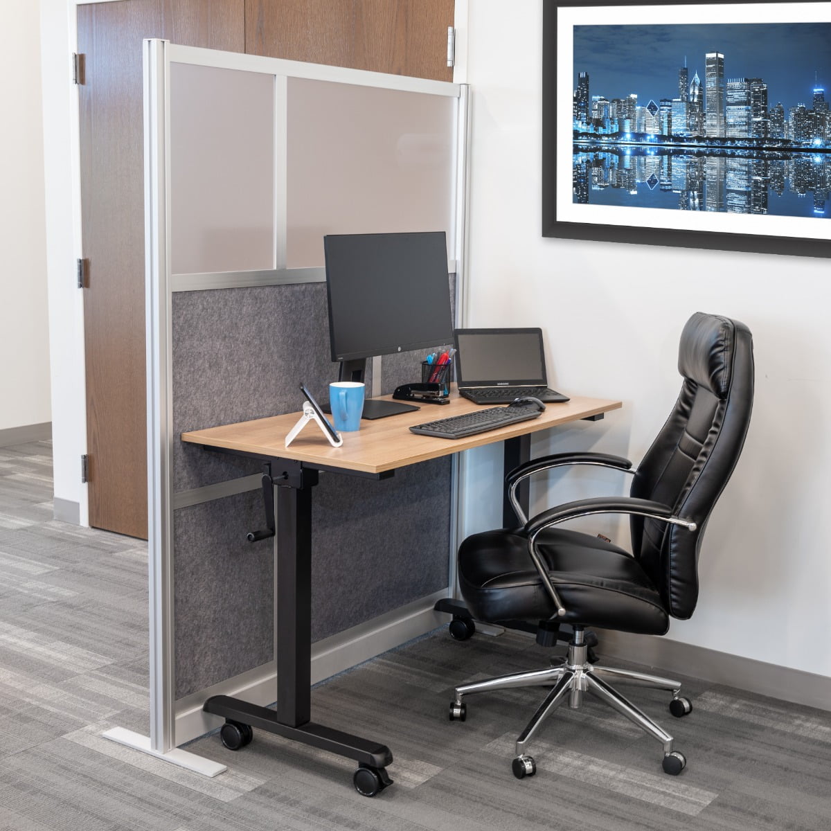 A-TO-Z SUPPLY MW-5370-FCG Modular Room Divider Wall System - 53" x 70" Starter Wall