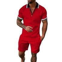 Baqcunre Track Suits For Men Set Men'S 3D Short Sleeve Suit Shorts Beach Tropical Hawaiianss Body Sports Shorts Suit Sports Suit Mens Outfits Tops For Men Red 4XL