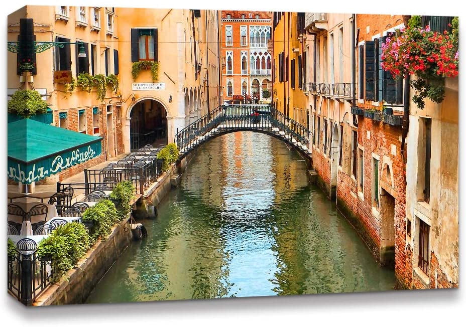 IDEA4WALL Landscape Canvas Wall Art Italy City Canvas Prints Modern