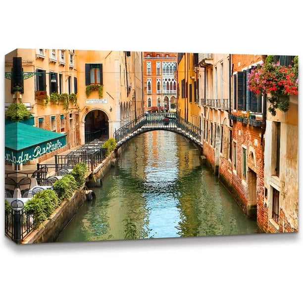 IDEA4WALL Landscape Canvas Wall Art Italy City Canvas Prints Modern