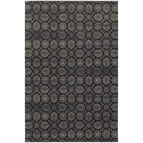 Sphinx Richmond Area Rug Navy Circles Vines 1' 10" x  3' Rectangle