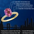 thumbnail image 2 of Gem Stone King 14K Two Tone Gold Pink Mystic Topaz and Lab Grown Diamond Engagement Ring for Women | 3.41 Cttw | Oval 10X8MM | Gemstone November Birthstone | Size 5, 2 of 6