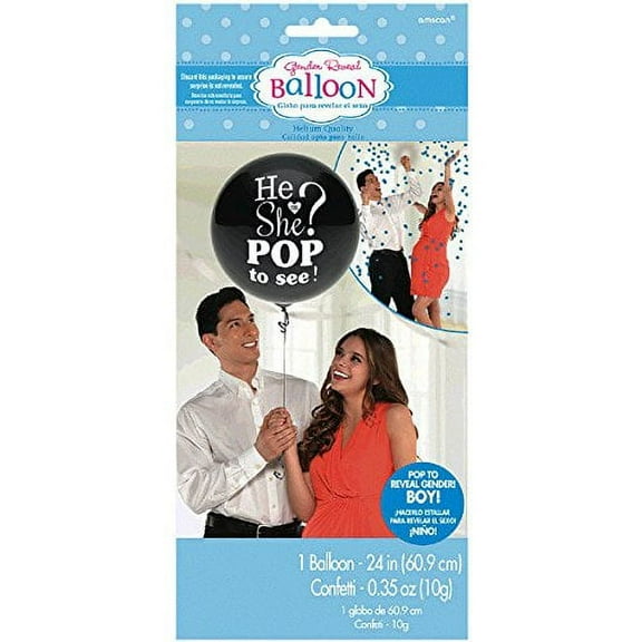 Gender Reveal - 24 He or She Blue Latex Balloon