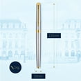 thumbnail image 3 of Waterman Hémisphère Fountain Pen | Stainless Steel with 23k Gold Trim | Medium Nib | Black Ink | Gift Box, 3 of 7