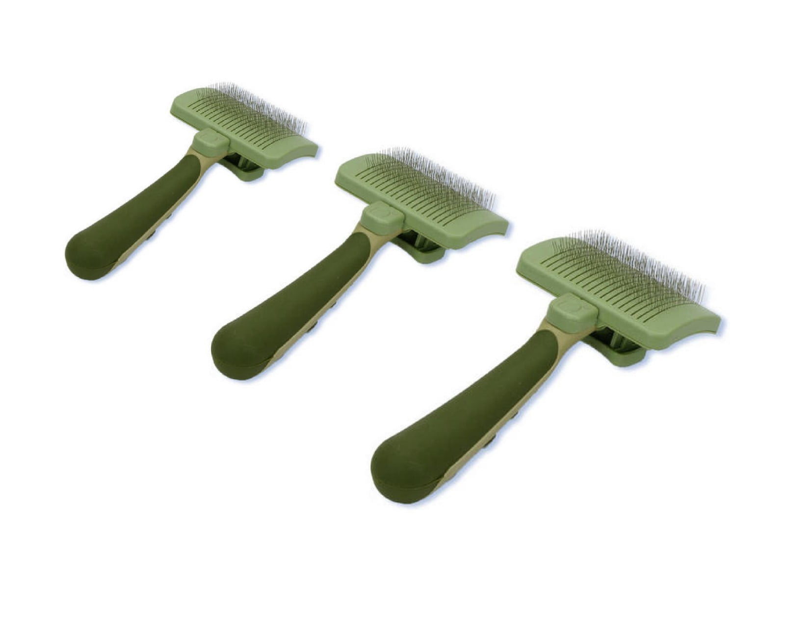 Self Cleaning Soft Dog and Cat Grooming Slicker Brush Easy Ergonomic Grip Handle (Small)