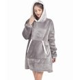thumbnail image 2 of Sweatshirt Blanket Adults Standard Size Hooded Plush Fleece Blanket, Sweatshirt With Sleeves Pockets For Men Women Gifts For Family Gray, 2 of 4