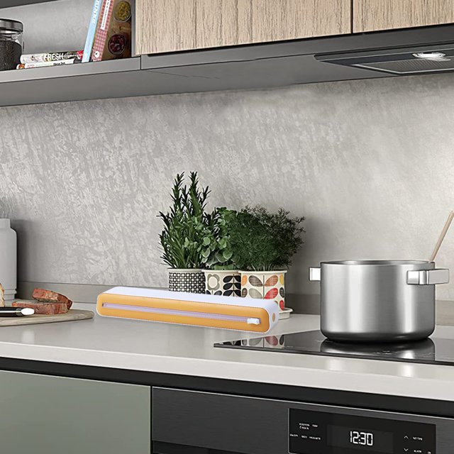 Dispensador de envoltura de Saran con un cortador de diapositivas de alimentos adhesivos Dispensador de envoltura reutilizable para empaquetar alimentos en restaurante
