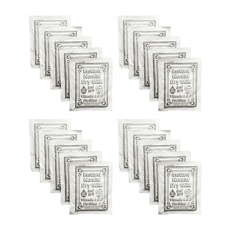 Non-Fat Dry Milk Instant Mix Packets – 15g Each, 20 Pack – Vitamin A & D Fortified, Shelf-Stable Powdered Milk