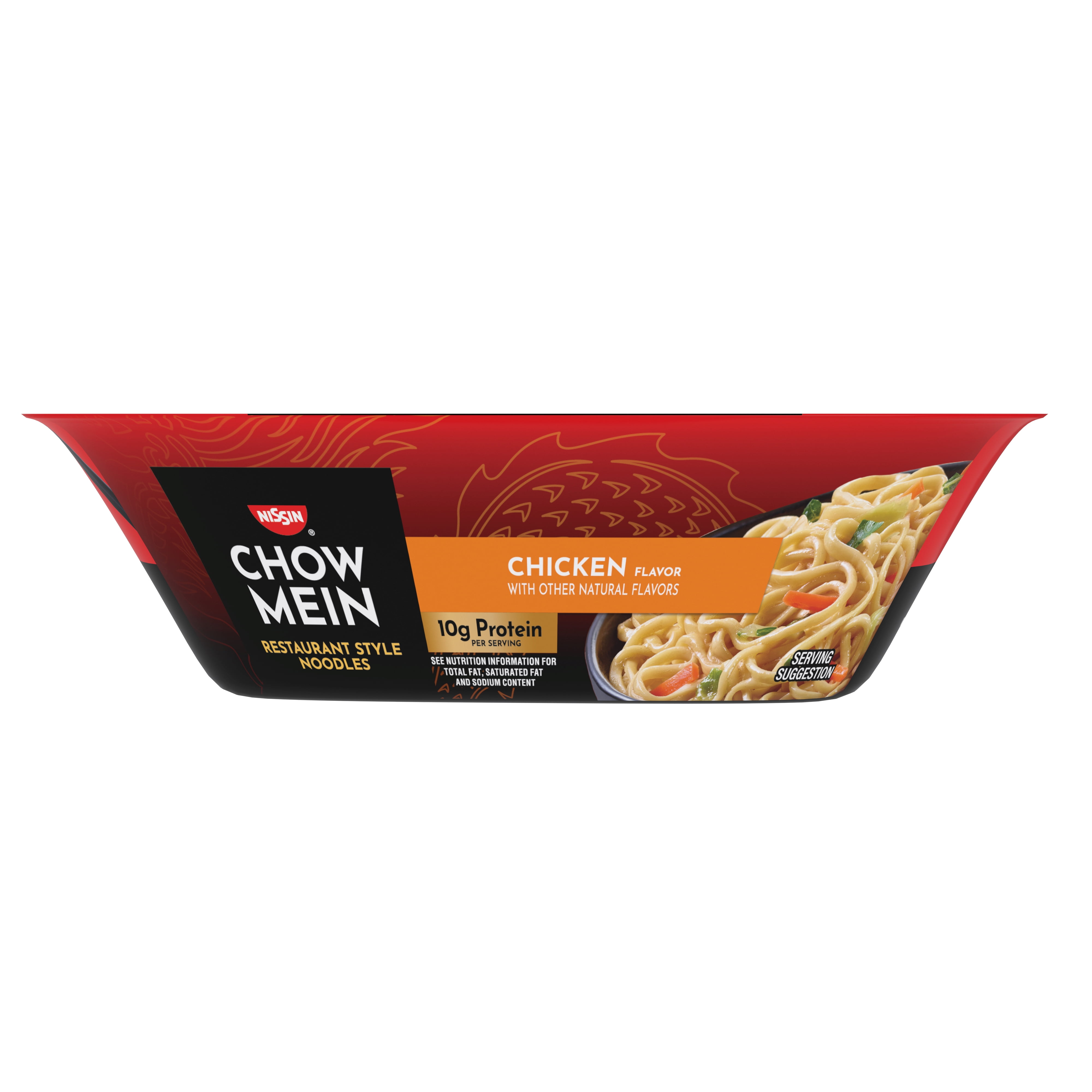 (6 pack) Nissin Foods Chow Mein Instant Noodles, Chicken Flavor, 4.0 oz Tray, Shelf-Stable