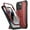 Maroon Red, variant on Poetic Revolution Case for iPhone 14 Pro, Heavy Duty Full Body Cover with Kickstand, Brown