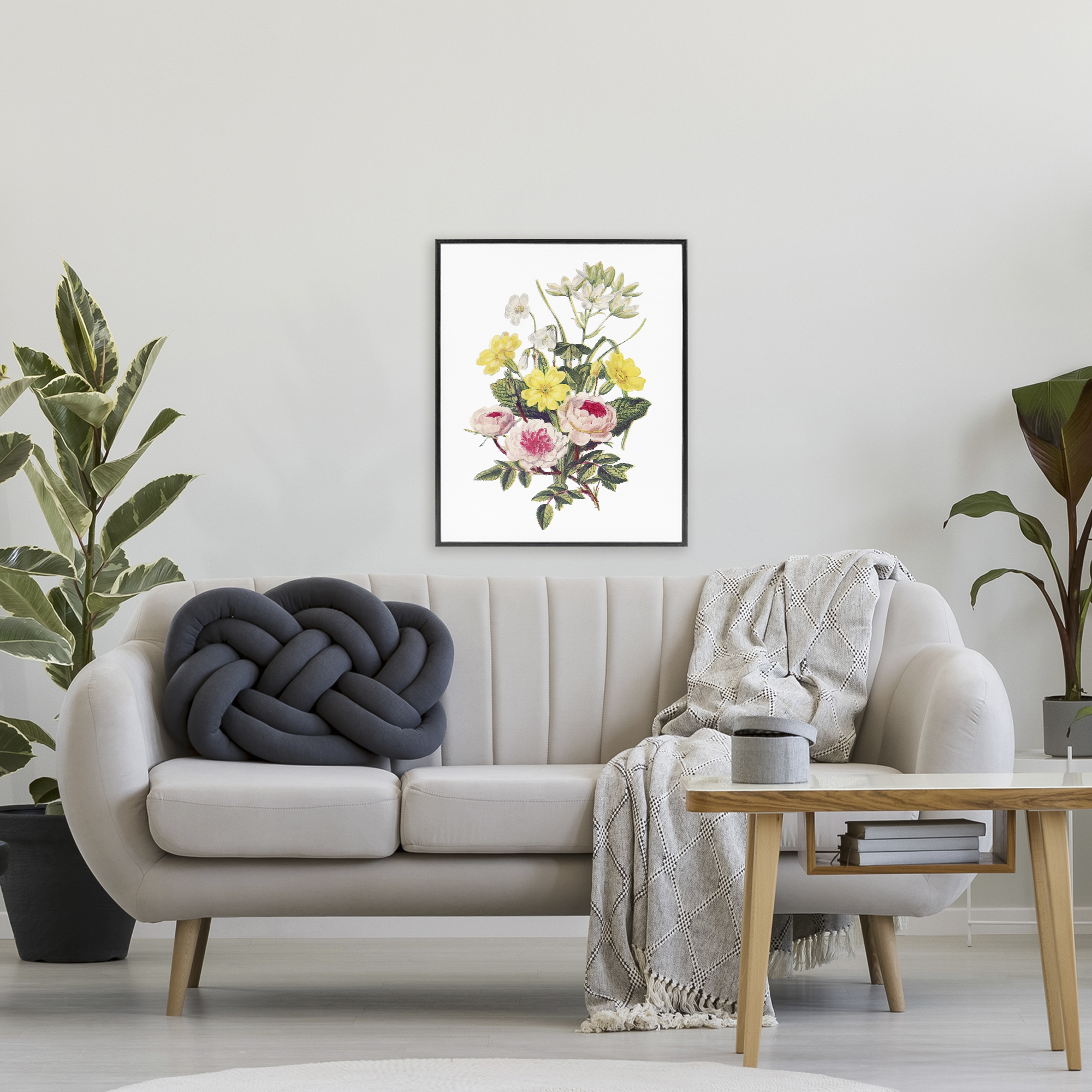Bushel of Wild Florals Black Framed Giclee Art, design by Lettered and Lined