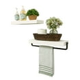 Del Hutson Designs Rustic True Floating Wood Shelf with Towel Rack
