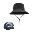 thumbnail image 4 of Sombrero de pescador con cuerdas Sombrero plegable de ala ancha con inserto de sombrero protector Sombrero para el sol con Negro, 4 of 9