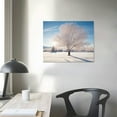 thumbnail image 3 of JEUXUS  Winter Landscape Canvas Art Snow Tree Wall Art Winter Forest Tree Pictures Snowy Sunset Canvas Prints Framed Ready To Hang, 3 of 4