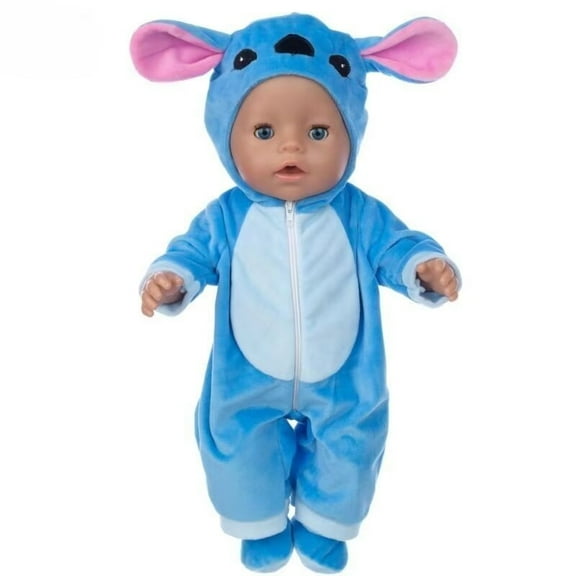 AlevRam 18 Inch Doll Clothes Cute Animales Pattern Doll Jumpsuit Doll One-Piece Suit with Zippers Christmas Gift for Girls