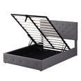 thumbnail image 4 of Upholstered Full Platform Bed Frame with Gas Lift Up Storage, Hydraulic Lifting Under Bed Storage, Grey, 4 of 8