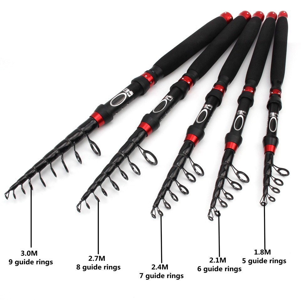 Rock Fishing Rod Carbon Fiber Spinning Telescopic Fishing Rod 1.8M 2.1M 2.4M 3M