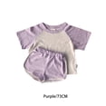 thumbnail image 2 of Qarigey Conjunto de pantalones cortos de camiseta de diseño Simple para niños, fiesta de verano para niños y niñas, Kit de pantalones de conjuntos de ropa Púrpura 73cm, 2 of 6