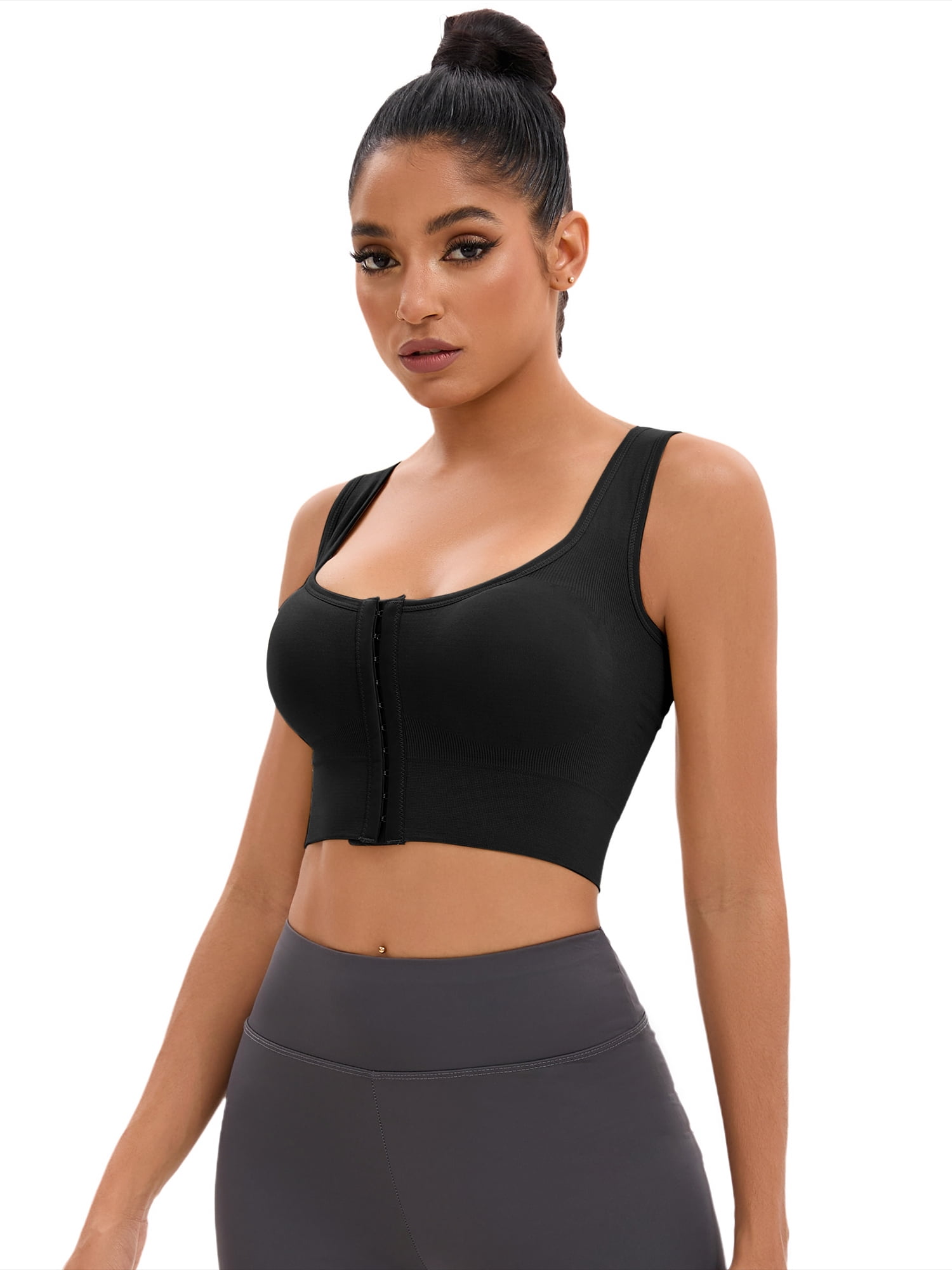 DARING DIVA Full Support Sports Bras Workout Wirefree Comfortable Bra M Black