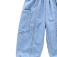thumbnail image 5 of AINIYS Boys Drawstring Wide Leg Balloon Jeans Elastic Waist Denim Trousers for Street Style Light Blue 2-3Years, 5 of 6