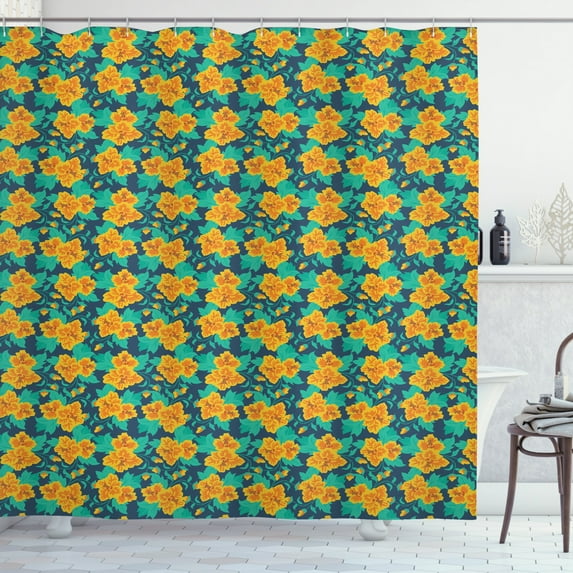 Ambesonne Floral Shower Curtain, Romantic Summery Flowers, 69"Wx75"L, Multicolor