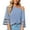 Blue Grey, variant on Women's Chiffon Shirt Casual One Shoulder Tops Fashionable Seven-Point Flared Sleeves Blouses