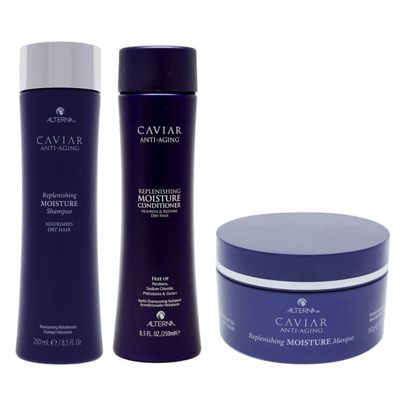 Alterna Caviar Anti Aging Replenishing Moisture 3 Pc Kit - 8.5oz Shampoo, 8.5oz Conditioner, 5.7oz Masque