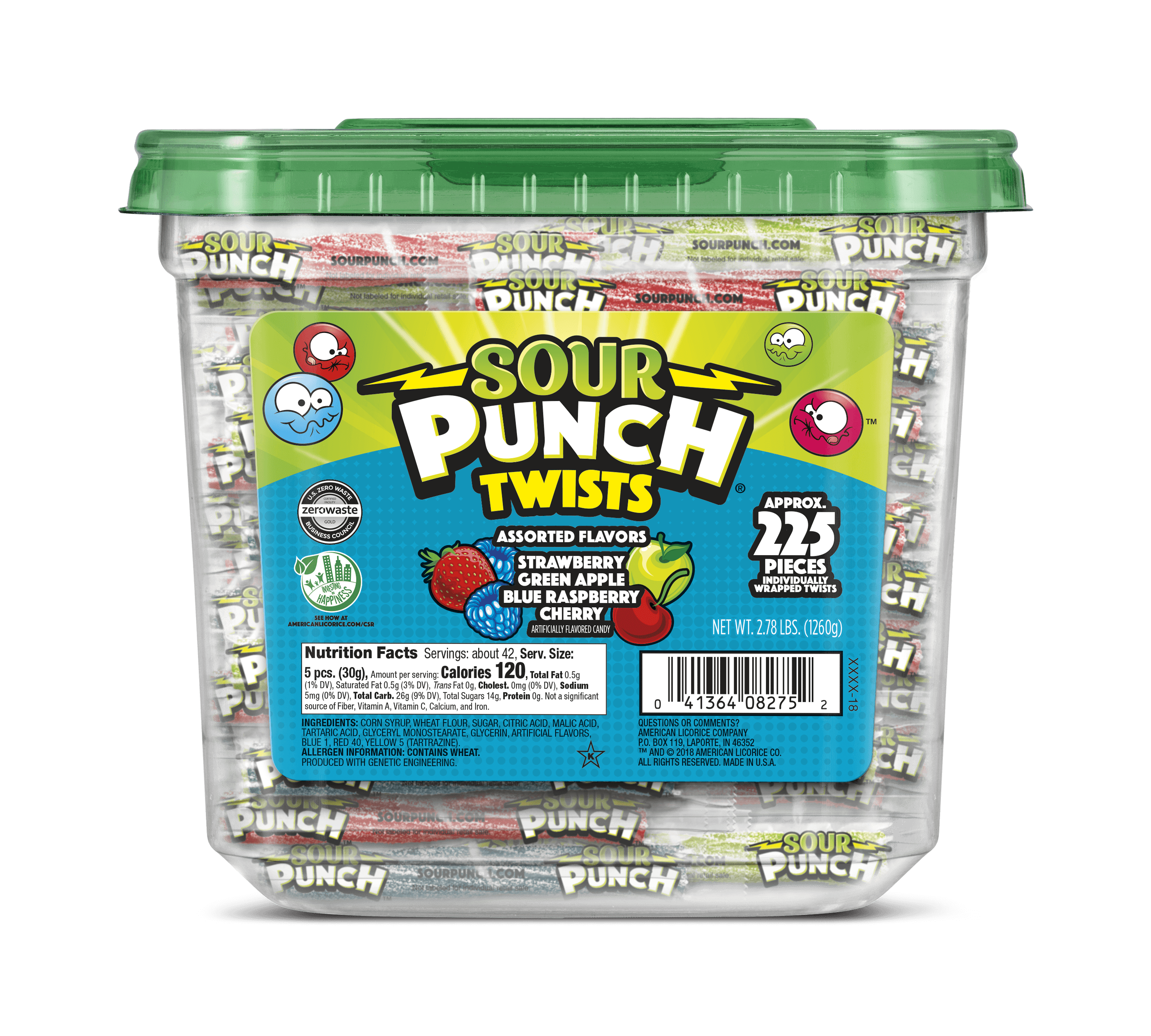Sour Punch Twists Assorted Flavors 2 78lb Jar