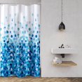 thumbnail image 3 of Cortina de Ducha de Baño, Forros de Cortinas de Regadera, Adecuada para Baño, Ducha, Bañera, Impermeable (Azul/Blanco), 3 of 4