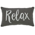 thumbnail image 2 of VHC Brands 9.5” x 14” Indoor/Outdoor Farmhouse Relax Cotton Decorative Pillows, Steel Grey, 2 of 3
