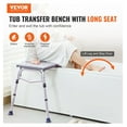 thumbnail image 2 of Tub Transfer Bench for Bathtub, Adjustable Shower Seat for Elderly, 400lbs Capacity, Non-Slip Bath Bench with Armrest & Reversible Back, Lightweight Shower Chair, 2 of 7